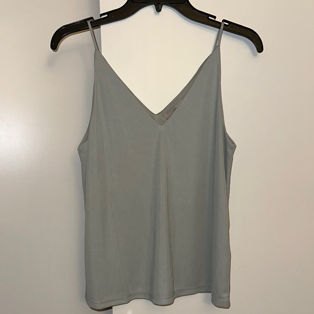 Elegant Gray-Blue Spaghetti Strap Top